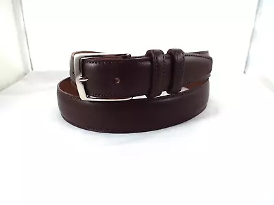 EUC Vineyard Vines Mocha Brown Leather 1.25  Basic / Everyday Belt Sz 42 USA • $21