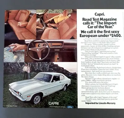 1971 Mercury Capri Sports Coupe 2 Page Original Auto Ad Print Advertisement • $12.95