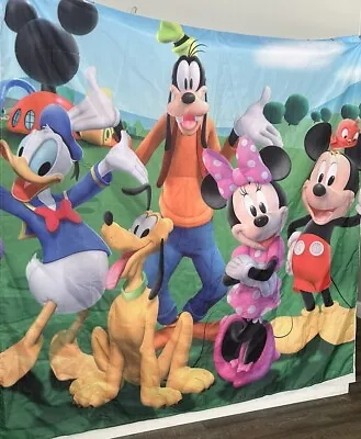 Disney MICKEY Minnie Goofy Donald 72x72 Quality Shower Curtain W/liner/hooks • $39.99