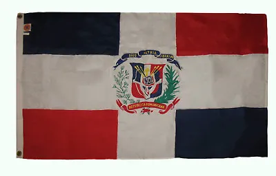3x5 Embroidered Sewn Dominican Republic 300-D Premium Nylon Flag 3'x5' 2 Clips • $444.44