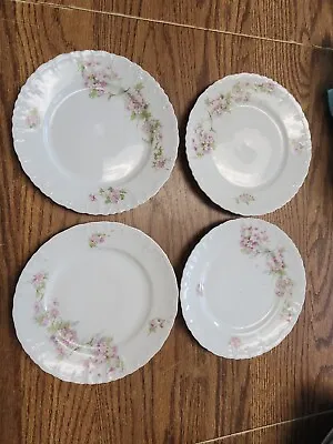 HABSBURG CHINA AUSTRIA 4 Bread & Butter PLATES 6.25  Pink  FLOWERS • $25