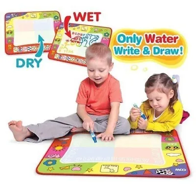 Large Children Magic Aqua Doodle Water Painting Drawing Mat Kids Board + 2 Pen • £4.95