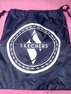 Skechers Backpack Navy/White Adjustable Straps Drawstring Hook Shoe Bag Sack • $5.99