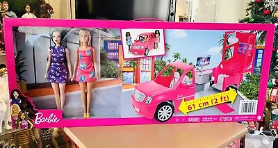 Barbie Doll Brand New Rare Pink Caravan Limousine Van With 2 Rare Barbie Doll • $60