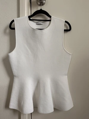 $220 • Buy Scanlan Theodore Crepe Knit Peplum Top Medium 