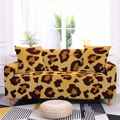 $54.80 • Buy Leopard Print Stretch Slipcover All-Inclusive Couch Cover For L Shape Sofa Cover