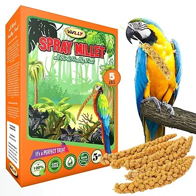 Vivlly 5LBS GMO-Free Sun Dried Spray Millet Bug-free Bird Treat 100% Edible • $41