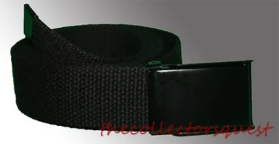 NEW 1.5  Inch WIDE FLIPTOP ADJUSTABLE CANVAS MILITARY WEB GOLF BLACK BELT BUCKLE • $9.99