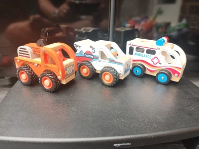 £11.50 • Buy Set Of 3 Wooden Push Along Vehicles