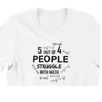 T-Shirt Quality Polyester Cotton Mix For Women White With Funny Math Theme • £11.99