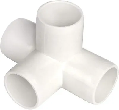 1-1/4  Furniture Grade 4-Way Side Outlet Tee PVC Fitting - 8 Pack • $26.99
