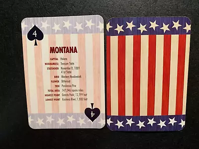 Swap Playing Cards MONTANA  Fun State Facts FOUR OF SPADES  2007 • $1.59