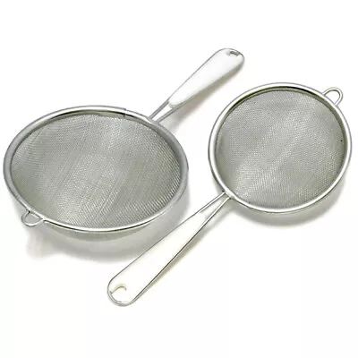 Chef Craft Mesh Strainers Stainless Steel 3 Inch And 4 Inch 21038 2 Piece Set • $7.49