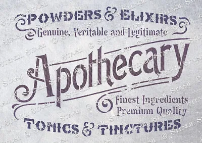 Apothecary STENCIL 4 Sizes Chemist Sign Industrial Furniture SUPERIOR 250 MYLAR • £8