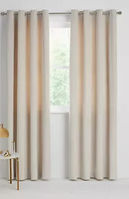 John Lewis Velvet Pair Lined Eyelet Curtains Champagne W167 X Drop 182cm • £94.99