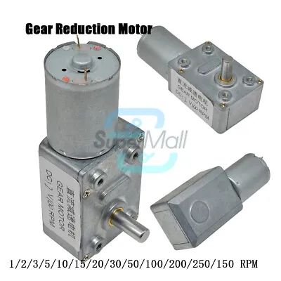 GW370 1RPM-250RPM DC12V Gear Reduction Motor Worm Reversible Torque Geared Motor • $10.63