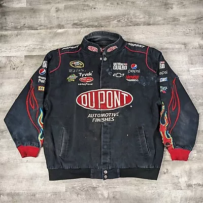 Chase Authentic Jacket Men's 2XL Black NASCAR Jeff Gordon Dupont TRASHED Grunge • $54.95