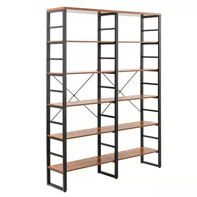 80.7  Double Wide 6-Shelf Bookcase Industrial Large Open Metal Storage Shelf • $252