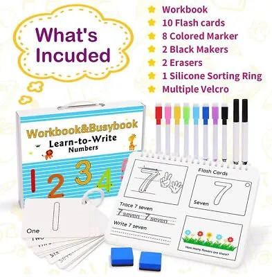 $9.99 • Buy Preschool Workbook Number Dry Erase Practice Book