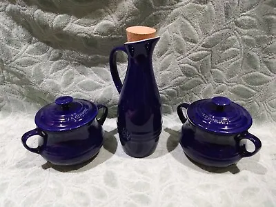 Le Creuset Oil Decanter And Soup Bowls With Handles - Navy • £39.99