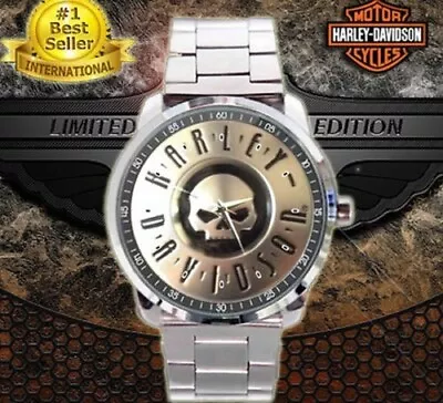 Harley Davidson Skull Motorcycle Emblem Sport Metal Watch • $30