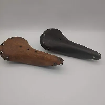 Two (2) Vintage Brooks (?) Bike Seats Saddles England - Rough • $52.70