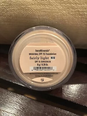 Bare Minerals SPF15 Foundation * FAIRLY LIGHT N10 * Full Size 8g ~ NEW ~ • $22.99