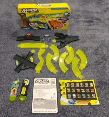 Micro Chargers Light Up Speedway Electronic Micro Racing Cars Crash COMPLETE • $60