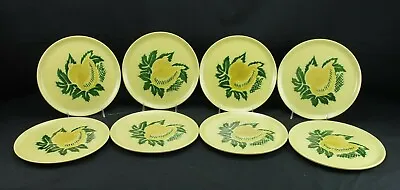 Vintage Mcm Brock Ware South Pacific Mango 8” Luncheon Plates Set Of 8 • $66.88