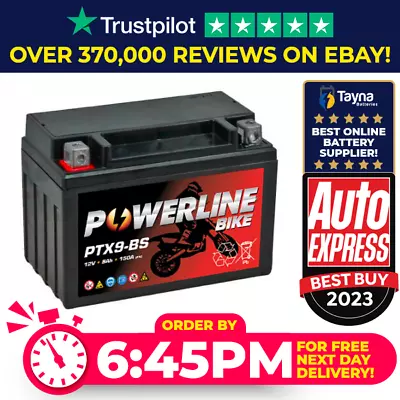 PTX9BS Motorcycle Battery (MF) - Replaces YTX9-BS - SUZUKI GSF650 BANDIT 2005 - • £28.39