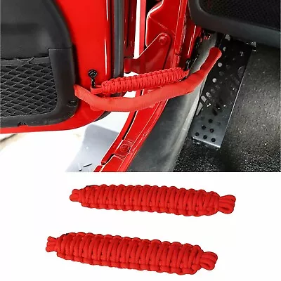 1 Pair Car Door Limiting Strap Bandage Rope For Jeep Wrangler YJ CJ TJ JK Parts • £10.99