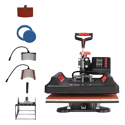 5 In 1 Heat Press Machine 15 X15  Digital Transfer Sublimation Printer Red • $158.39