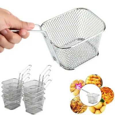 £17.35 • Buy Set Of 8 Kitchen Mini Chip Baskets Mini Fryer Serving Food Presentation Basket