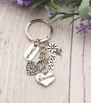 THANK YOU Bridesmaidmother Of Bride Groom.... Wedding Gift Keyring ( 02) • £2.99