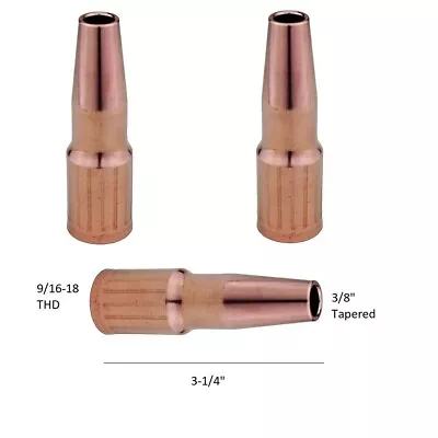 MIG 23T37 Welding Nozzles 3/8  Tapered For Tweco#2 #4 & Lincoln 200-400 PK Of 2 • $19.75