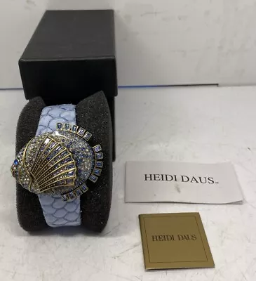 Heidi Daus Fish Hidden Watch Blue Clear Rhinestone Leather Band • $39.99