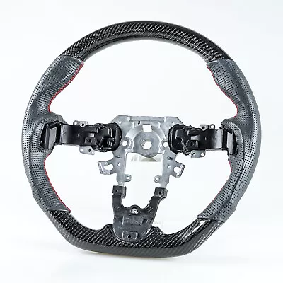 Flat Bottom Carbon Perforated Leather Steering Wheel For Mazda 3 Mazda 5 10-15 • $469.89