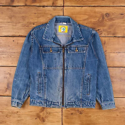 Vintage Duck Head Denim Jacket S USA Made 80s Stonewash Trucker Jean Blue • £23.75