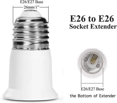 $8.13 • Buy Light Bulb Socket Extender E26/E27 Screw In Adapter 3cm 1.2 Inch Extension Base