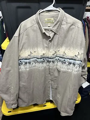 Cabelas Deerskin Soft Chamois Vintage Shirt Ducks Dogs Men’s Sz 2XL😇💯✅ • $15.99