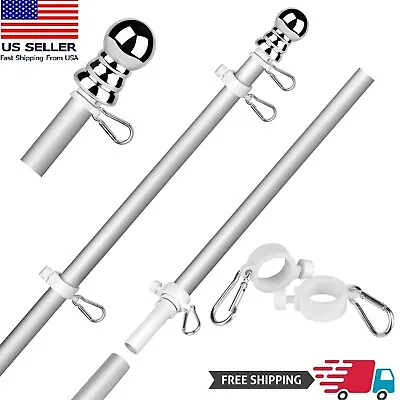 Tangle Free Spinning Flag Pole Aluminum 6FT Durable Rust Free Wind Resistant Kit • $20.99