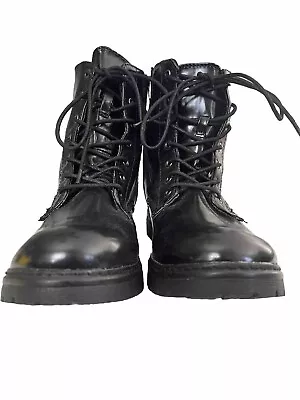 Bongo Women's Lace-Up Side Zipper Ankle Black Boots Size 9 • $32.99