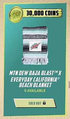 Limited Edition Mountain Dew Baja Blast 20th Anniversary Baja Beach Towel • $150