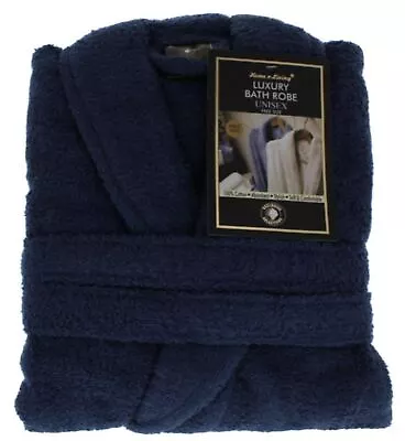 Dressing Gown 100% Soft Cotton Luxury Bathrobe Mens Ladies Terry Toweling Unisex • £14.63