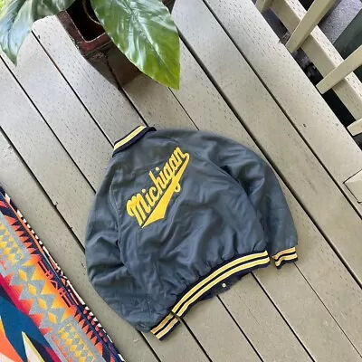 Vintage 80's Michigan Wolverines Jacket S Pullover Pouch Pocket True VTG • $99.99