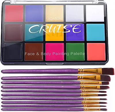 15  Colors  Painting  Palette  Makeup  Kit  With  10  Pcs  Professional  Artist  • £20.99