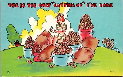 WWII WAC Only Cutting Up Ive Done Peeling Potatoes Comic Humor Postcard • $9.99