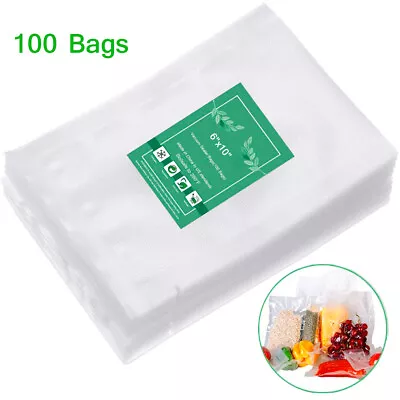 100pcs Pint Vacuum Sealer Bags 6x10 Precut Embossed Food Saver Storage Bag 4 Mil • $11.99