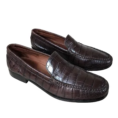 $26 • Buy Polo Sport Ralph Lauren Womens 9.5 B Alligator Print Loafers Shoes Brown
