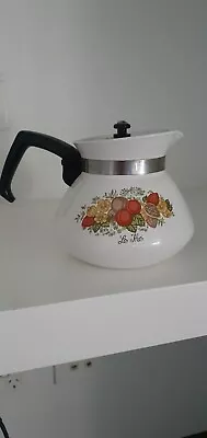 Vintage 1970s Corning Ware Enamel Spice Of Life Coffee Tea Pot P-106-8  • $150